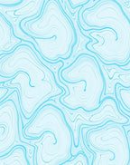 Cyan Water Swirl Pattern Rug