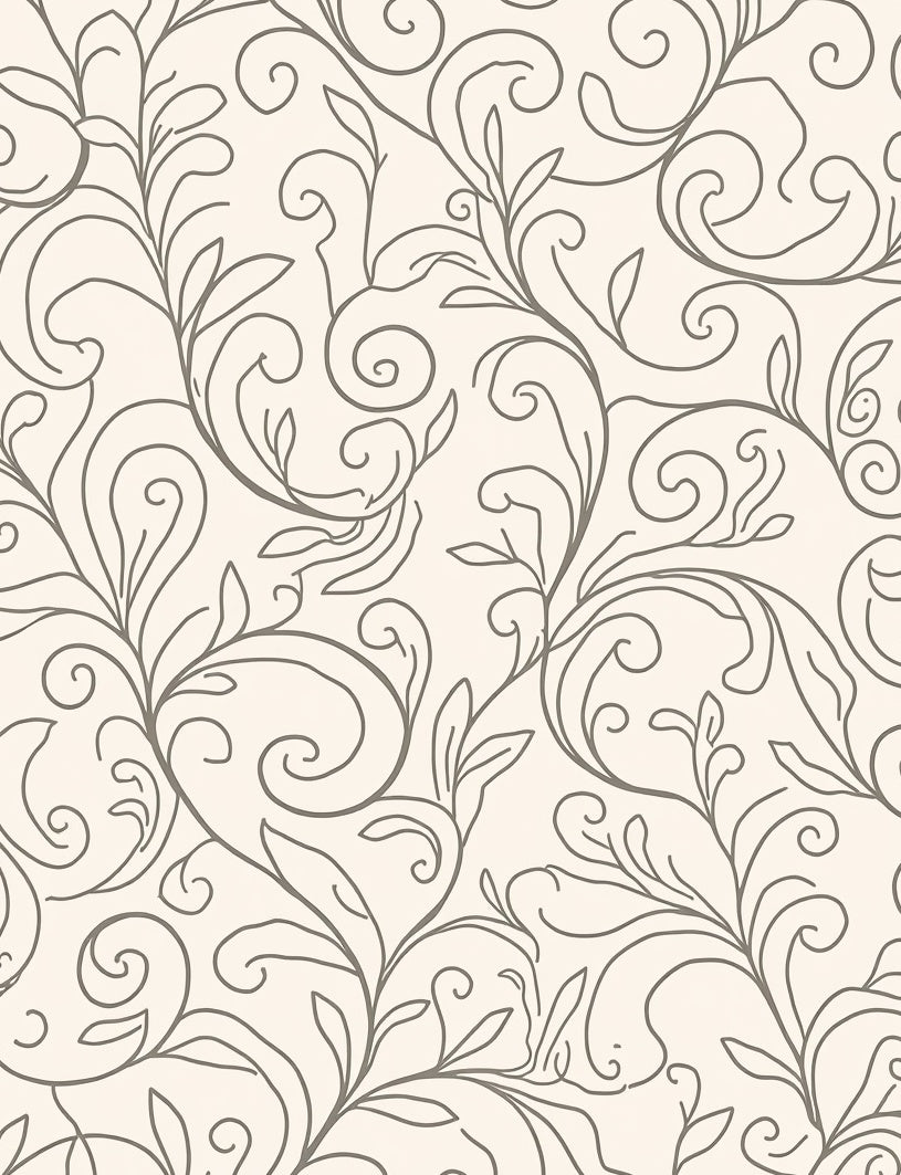Elegant Swirl Floral Vine Pattern Rug