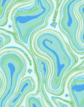 Abstract Blue Green Swirls Pattern Rug