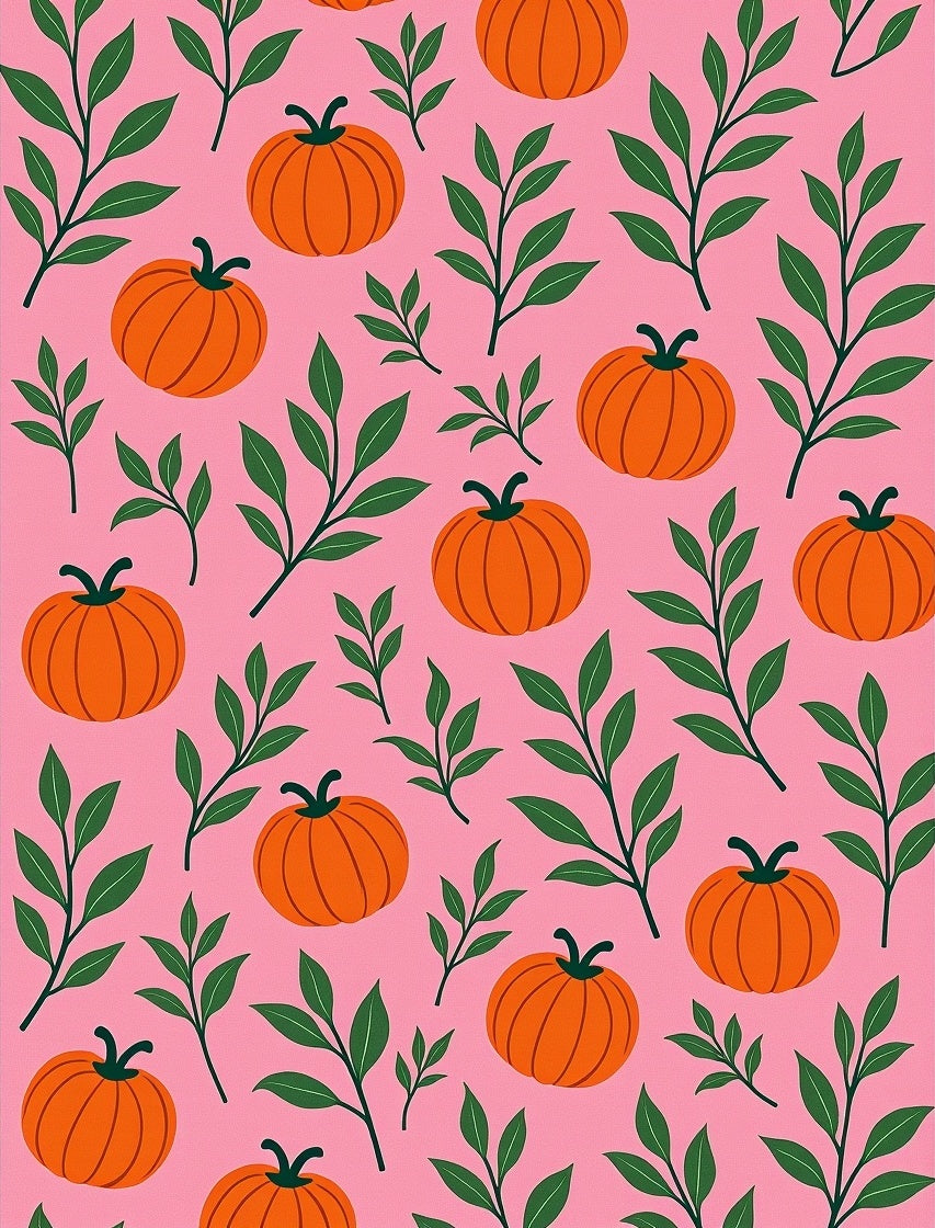 Autumn Pumpkin and Leaf Pattern Rug