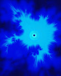 Electric Blue Starburst Fractal Design Rug