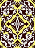 Bold Floral Scrollwork Pattern Rug