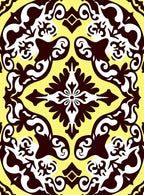 Bold Floral Scrollwork Pattern Rug