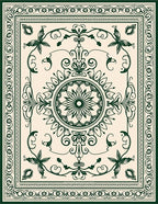Classic Floral Scrollwork Medallion Design Rug