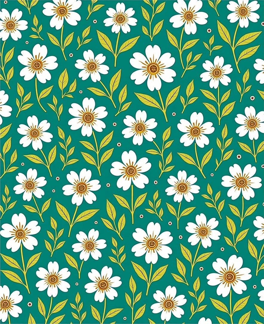 White Daisy Floral Pattern Rug