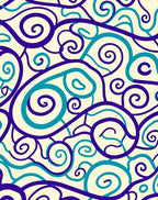 Swirling Blue And Teal Lines Rug