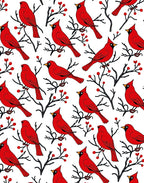 Red Cardinal Bird Winter Pattern Rug