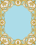 Art Nouveau Gold White Scroll Rug