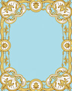 Art Nouveau Gold White Scroll Rug