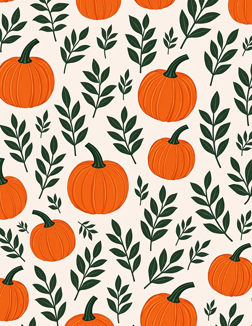 Pumpkin And Leaf Pattern Rug