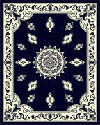 Classic Floral Mandala Border Design Rug