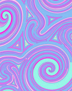 Pastel Swirls Triangles Pattern Rug
