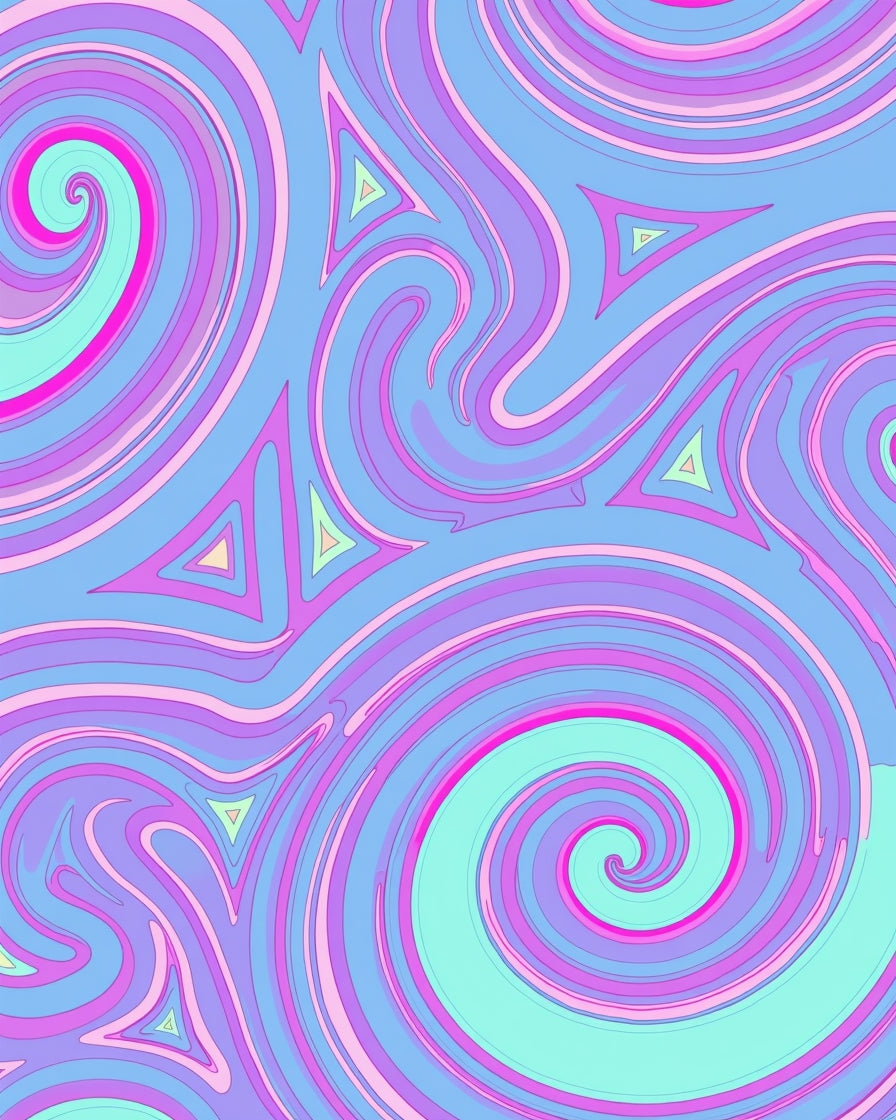 Pastel Swirls Triangles Pattern Rug