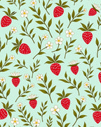 Strawberry Floral Branch Pattern Rug