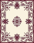 Ornate Floral Bordered Square Design Rug