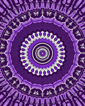 Symmetrical Purple Radial Mandala Design Rug