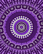 Symmetrical Purple Radial Mandala Design Rug