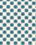 Teal Floral Geometric Pattern Rug