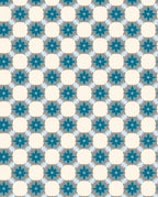 Teal Floral Geometric Pattern Rug