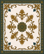 Grandeur Leaf Scroll Pattern Rug