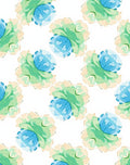Soft Floral Blue Green Pattern Rug