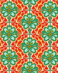 Emerald Green Floral Motif Pattern Rug