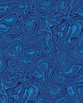 Navy Sky Blue Swirl Pattern Rug