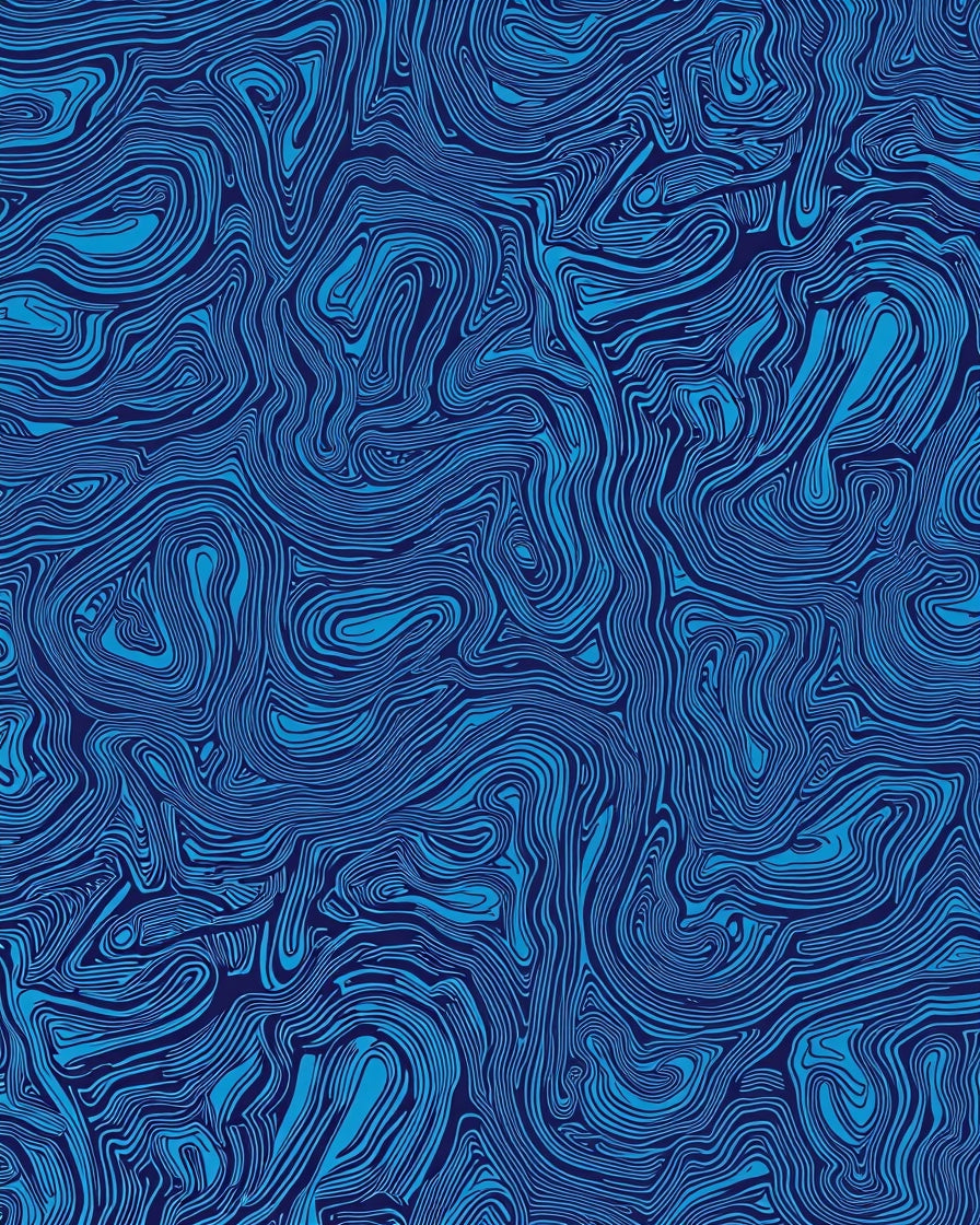 Navy Sky Blue Swirl Pattern Rug