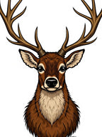 Artistic Deer Stag Antlers Pattern Rug