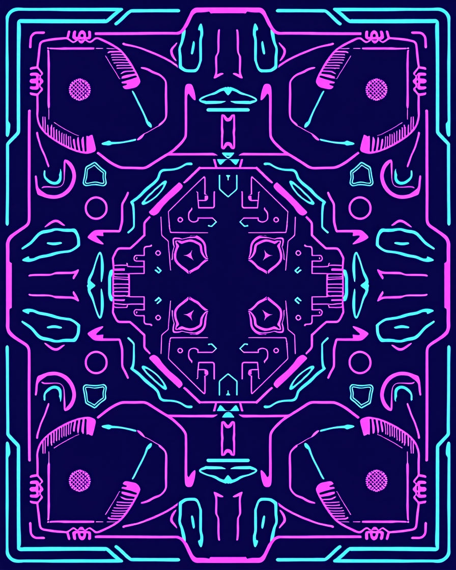 Futuristic Circuit Abstract Design Rug