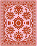Coral Medallion Floral Pink Rug