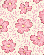 Sweet Pink Petal Vine Pattern Rug