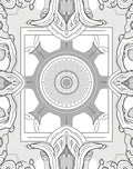 Intricate Grey Floral Medallion Pattern Rug