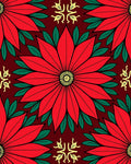 Red Floral Starburst Pattern Rug