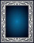 Classical Scrollwork Cream And Navy Rug