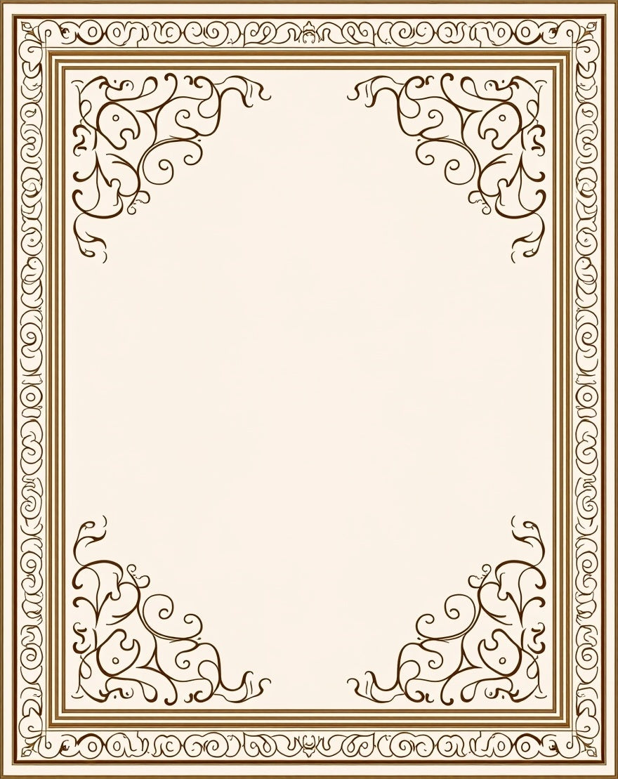 Ornate Scrollwork Floral Pattern Rug