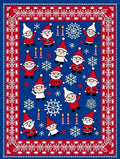 Christmas Gnomes And Snowflakes Pattern Rug