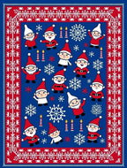 Christmas Gnomes And Snowflakes Pattern Rug