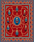 Regal Soldier Pattern On Red Rug