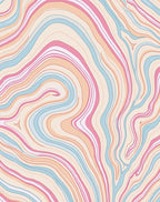 Wavy Light Stripes Abstract Rug