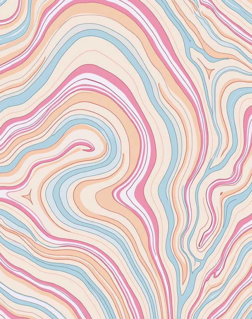 Wavy Light Stripes Abstract Rug