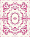 Ornate Floral Scrollwork with Pink Accents Rug