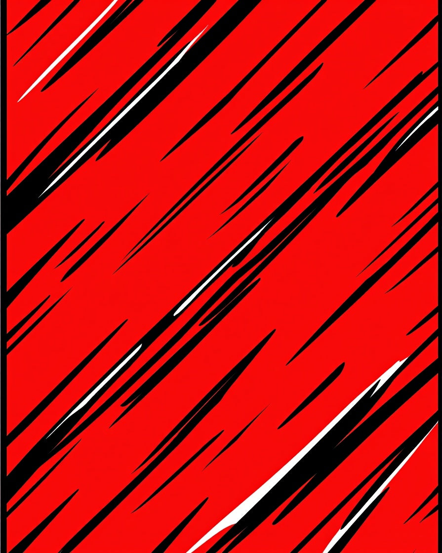 Bold Red Black White Streaks Rug