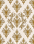 Classic Gold Floral Damask Pattern Rug