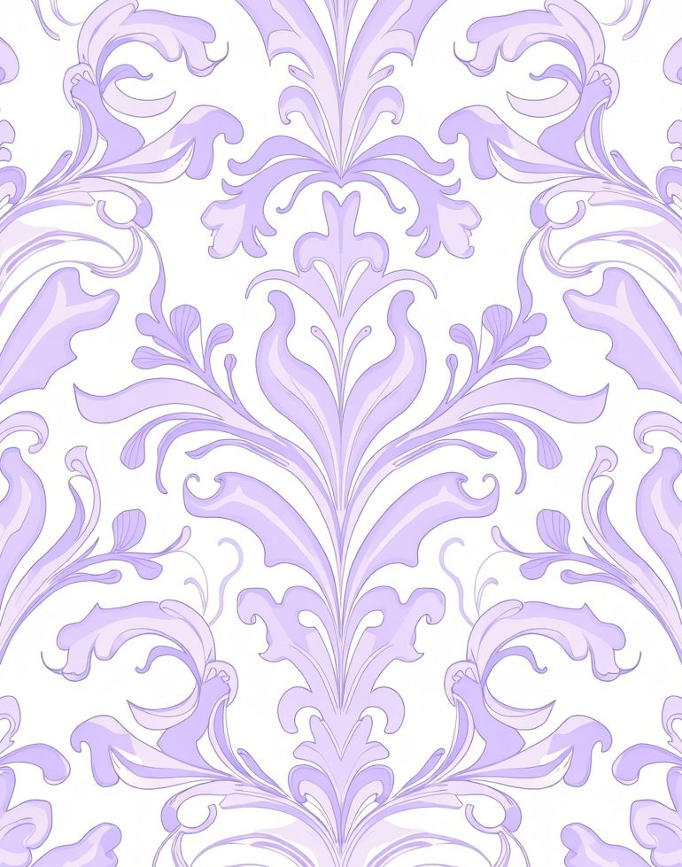 Ornate Lavender Swirl Pattern Rug