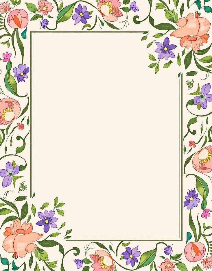 Vibrant Floral Swirl Botanical Accent Rug