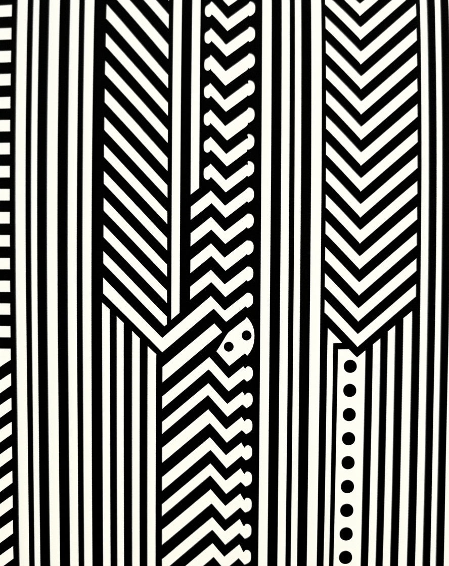 Bold Geometric Black White Stripes Rug