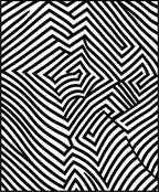 Dynamic Black White Striped Optical Rug