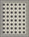 Stunning Black Cream Clover Pattern Rug