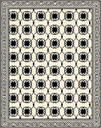 Stunning Black Cream Clover Pattern Rug